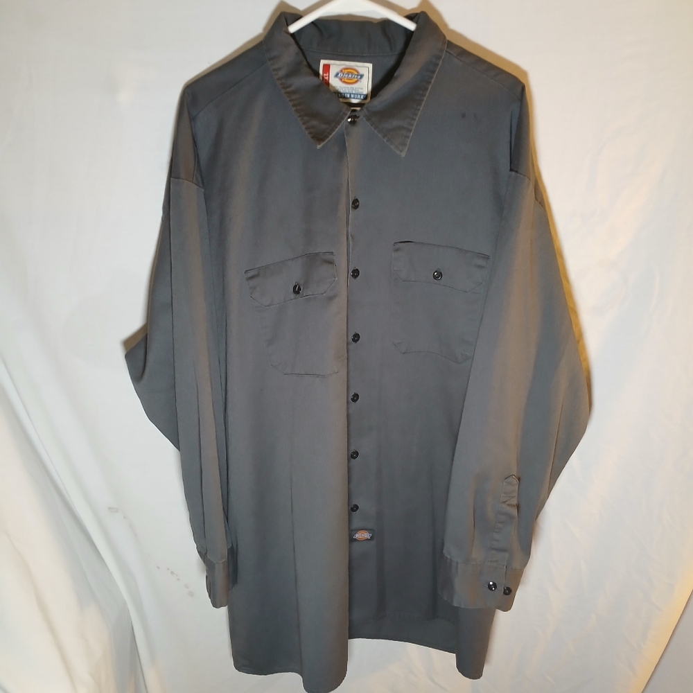 Dickies Men’s 3XL Long Sleeve Work Shirt Charcoal Gray